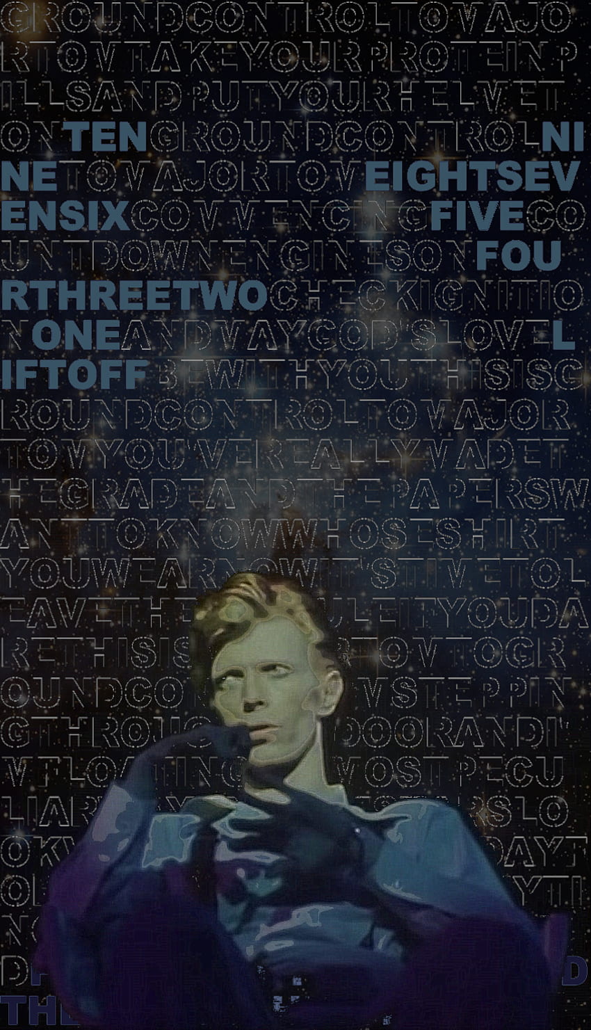 최근에 저는 제가 가장 좋아하는 Bowie의 노래에서 영감을 받아 전화를 하고 있습니다. 이것은 Space Oddity를 위한 것입니다. 관심 있는 사람이 있으면 다른 항목을 게시할 수 있습니다.: DavidBowie, David Bowie Art HD 전화 배경 화면