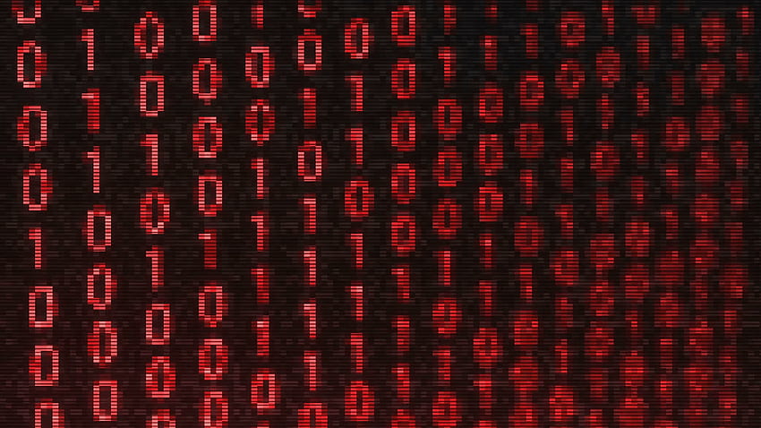 Technological Digital binary data glitch background, Red Code HD wallpaper
