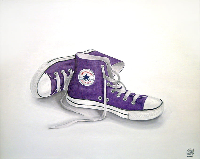 Chaussures Converse violettes, violet, mode, chaussures, converse, , chaussures converse, lacet Fond d'écran HD
