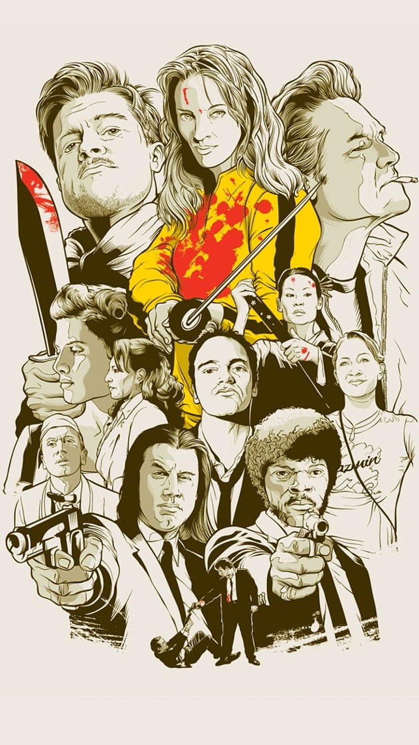 Kill Bill 포스터, 영화, 미니멀리즘, Quentin • For You, 미니멀 영화 포스터 HD 전화 배경 화면