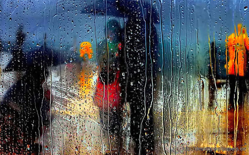 deszczowy dzień, akwarela, architektura, woda, , deszcz, niebo, sztuka, Dzieła wizualne, ilustracja, kraj Tapeta HD