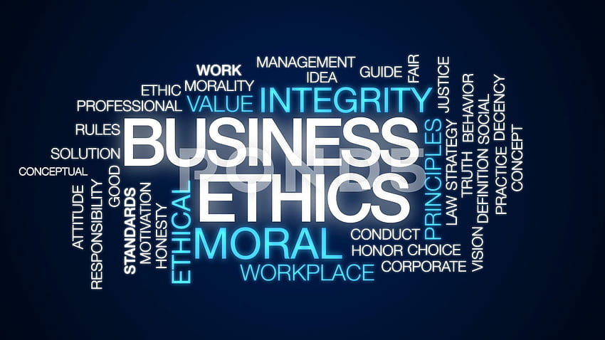 Business ethics animated word cloud, text design animation. Stock Footage HD wallpaper