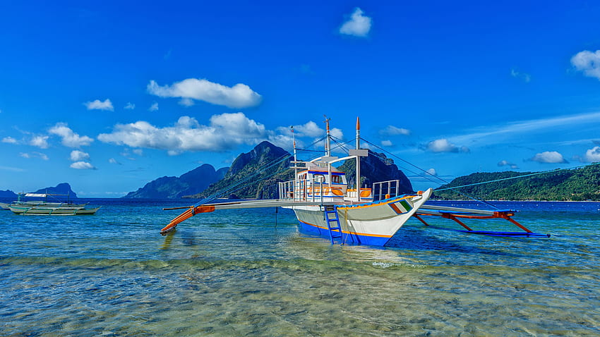 Philippines Palawan Island Sea Nature Sky Tropics HD wallpaper
