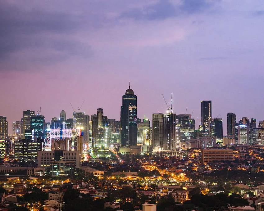 Widok poklatkowy z dnia na noc na panoramę Metro Manila [] na telefon komórkowy i tablet. Poznaj Manilę. Manila Tapeta HD