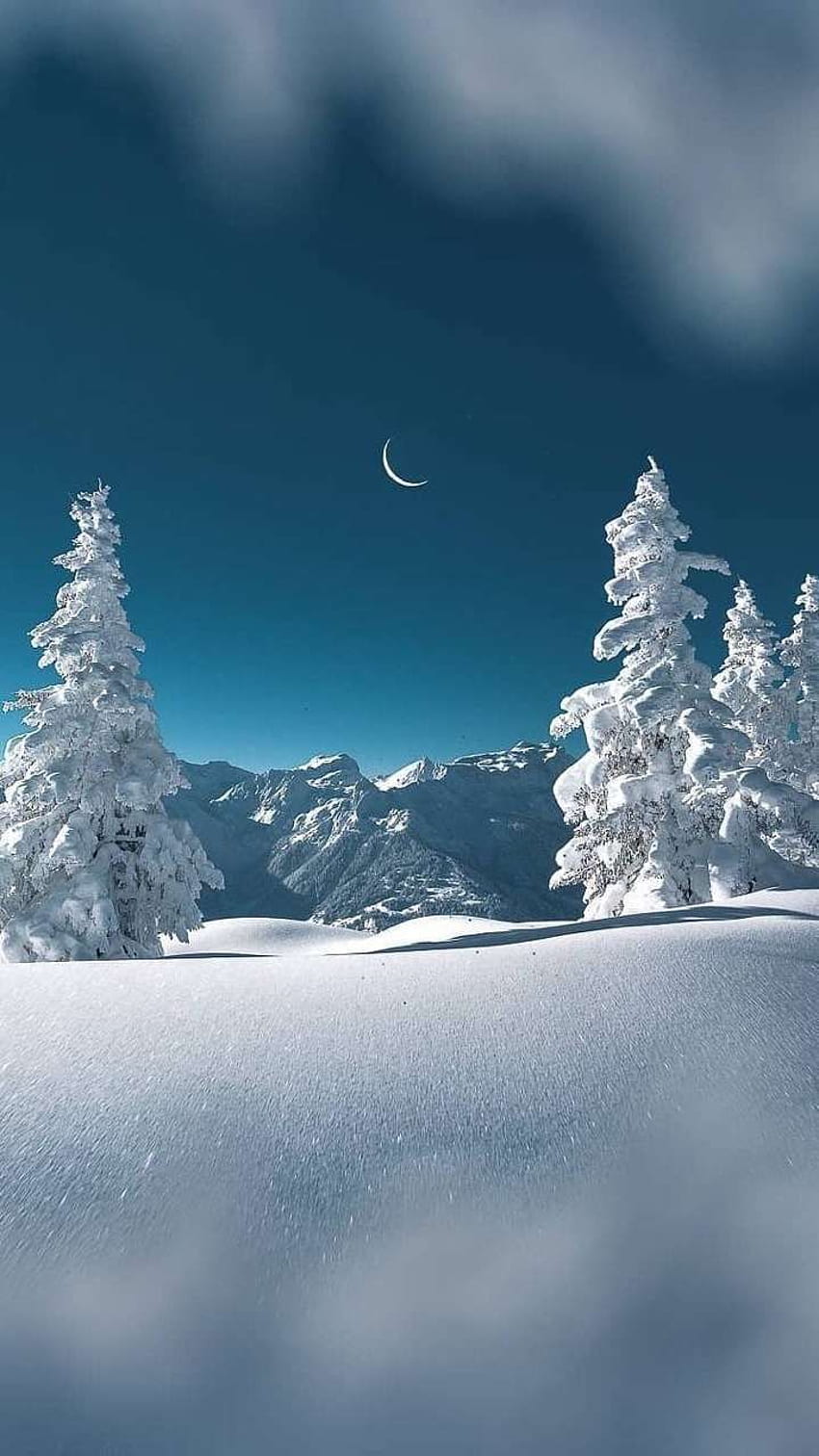 Pôle Nord Glace Ciel Lune iPhone . Scènes d'hiver au pays des merveilles, Scènes d'hiver, Paysages d'hiver, Noël Pôle Nord Fond d'écran de téléphone HD