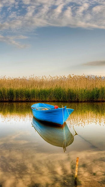 Nature Blue Boat Stranding Calm Crystal Lake iPhone 8, Nature 7 Plus HD  phone wallpaper | Pxfuel