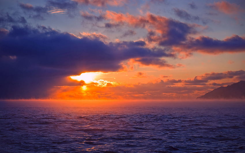 Natur, Wasser, Sonnenuntergang, Meer, Sonne, Wellen, Horizont HD-Hintergrundbild