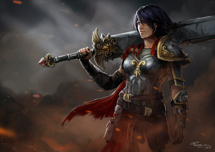 To whomever made this Bellona fan art: I thank you!: Smite HD wallpaper