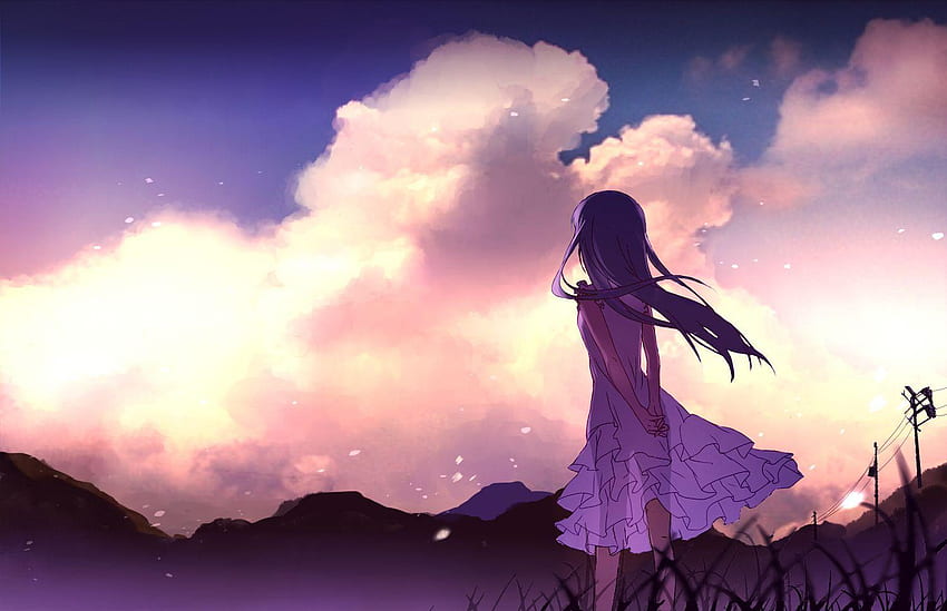 Lonely Girl Anime, Anime Girl Alone Light HD wallpaper