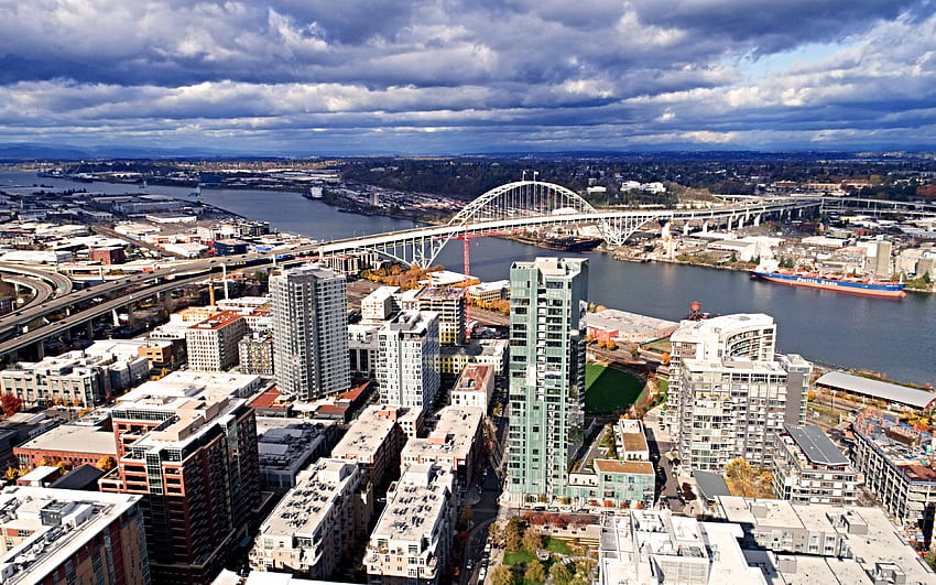 Portland, , skyline, USA, Fremont Bridge HD wallpaper