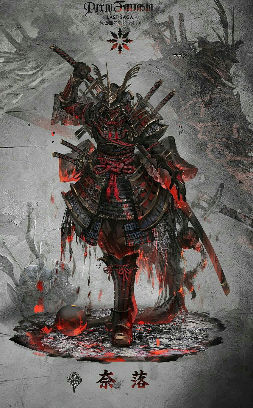 Grafika samuraja, sztuka ninja, demoniczny samuraj Tapeta na telefon HD