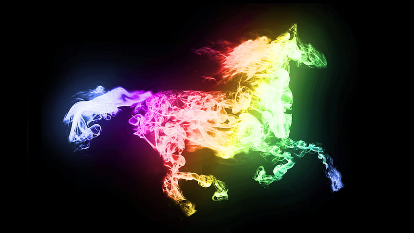 Best Fire Horse - Neon Horse - & Background HD wallpaper
