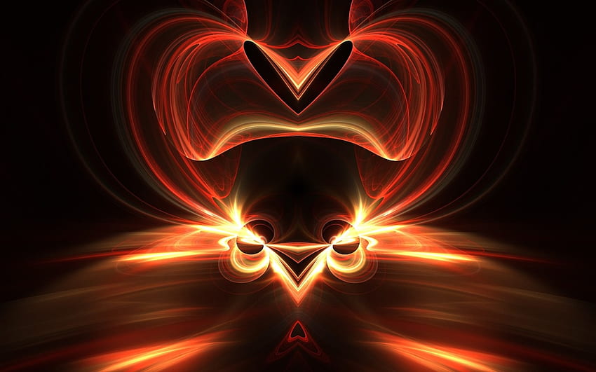 LOVE HEART, heart, abstract, fire, love HD wallpaper
