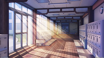 ArtStation  Anime School Hallway