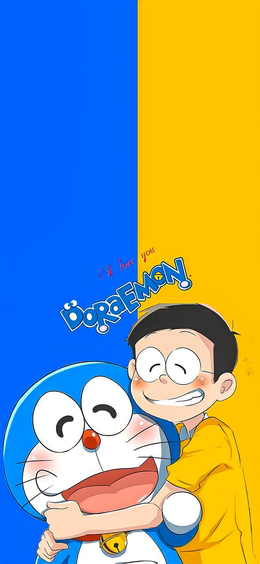 Doremon and nobita, art, blue HD phone wallpaper