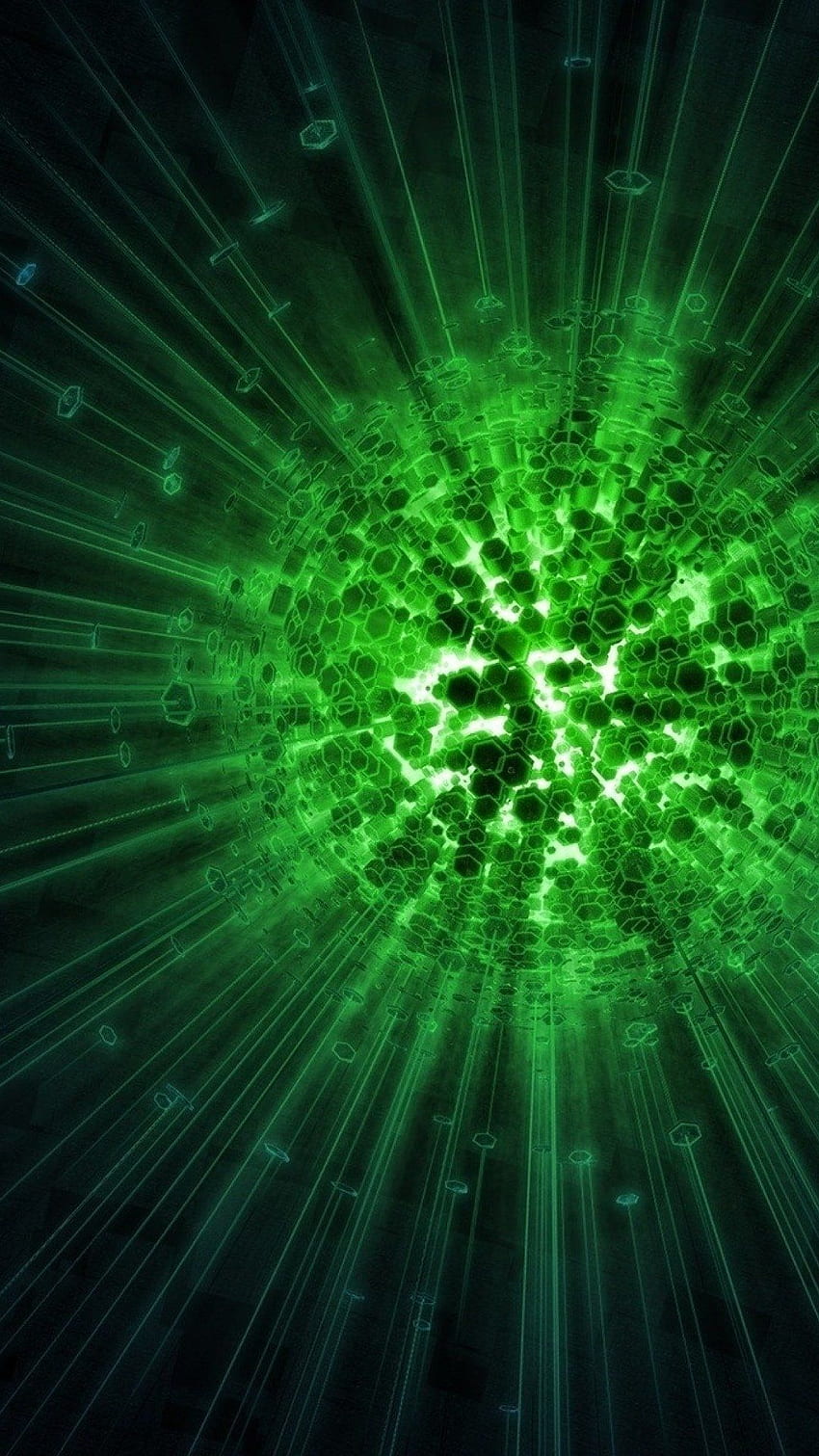 녹색 공간, 짙은 녹색 은하 HD 전화 배경 화면