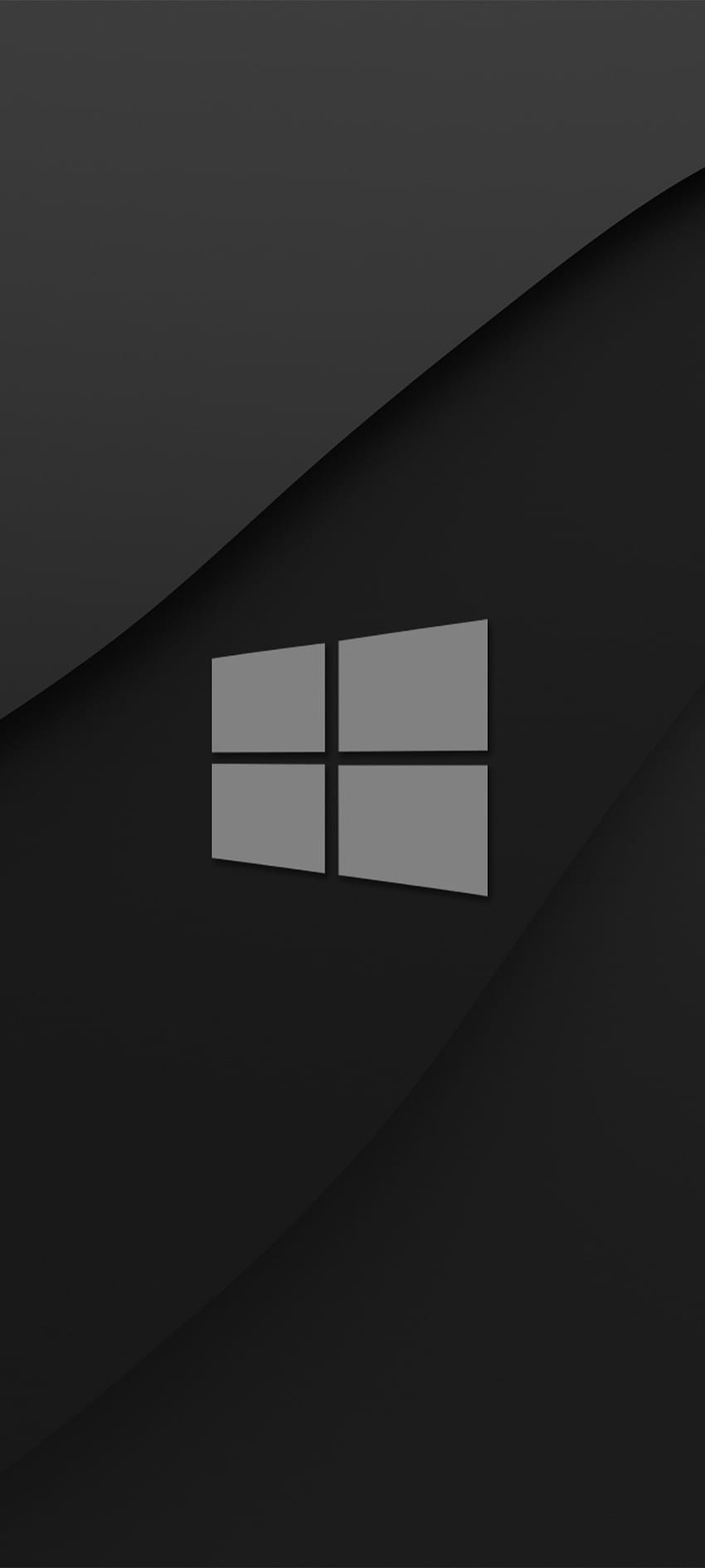Windows 10 어두운 로고, 회색, , 단색, 회사, 기술, , Microsoft HD 전화 배경 화면