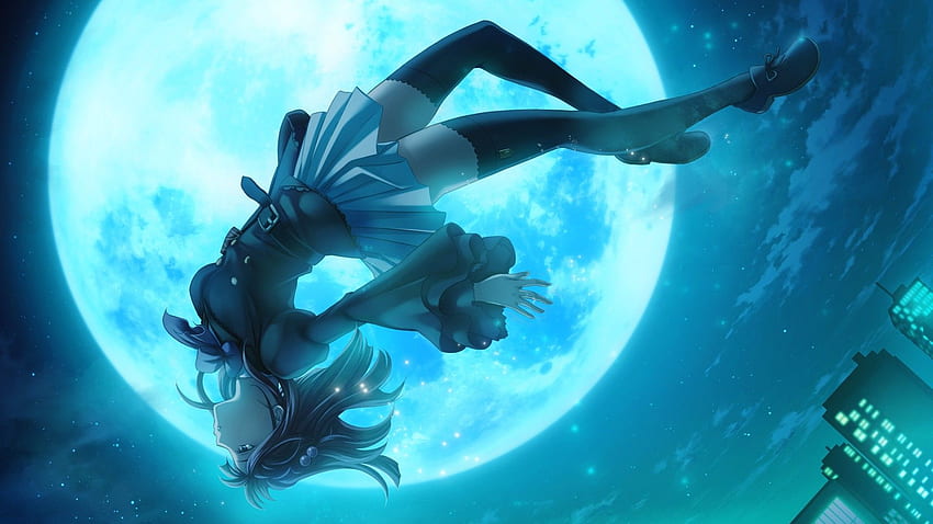 Anime Girl anime blue girl moon [] para tu, Móvil y Tablet. Explora el anime azul. Sitios de anime, Anime genial para, Gamer de anime fondo de pantalla