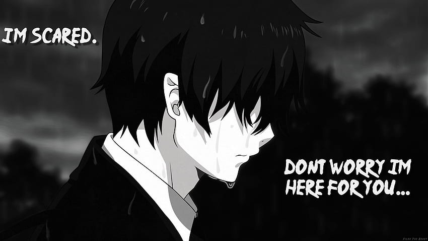 Тъжно аниме с цитат - тъжна аниме корица във Facebook, тъжни аниме цитати HD тапет