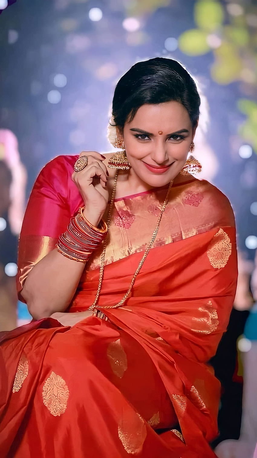 Swetha Menon, Malayalam-Schauspielerin, Saree-Schönheit HD-Handy-Hintergrundbild