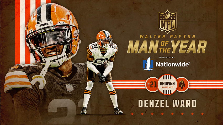 CB Denzel Ward named Cleveland Browns 2021 Walter Payton Man of the Year, presented HD wallpaper