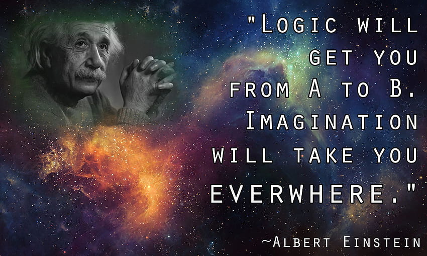 Albert Einstein: Frase de Lógica e Imaginação papel de parede HD