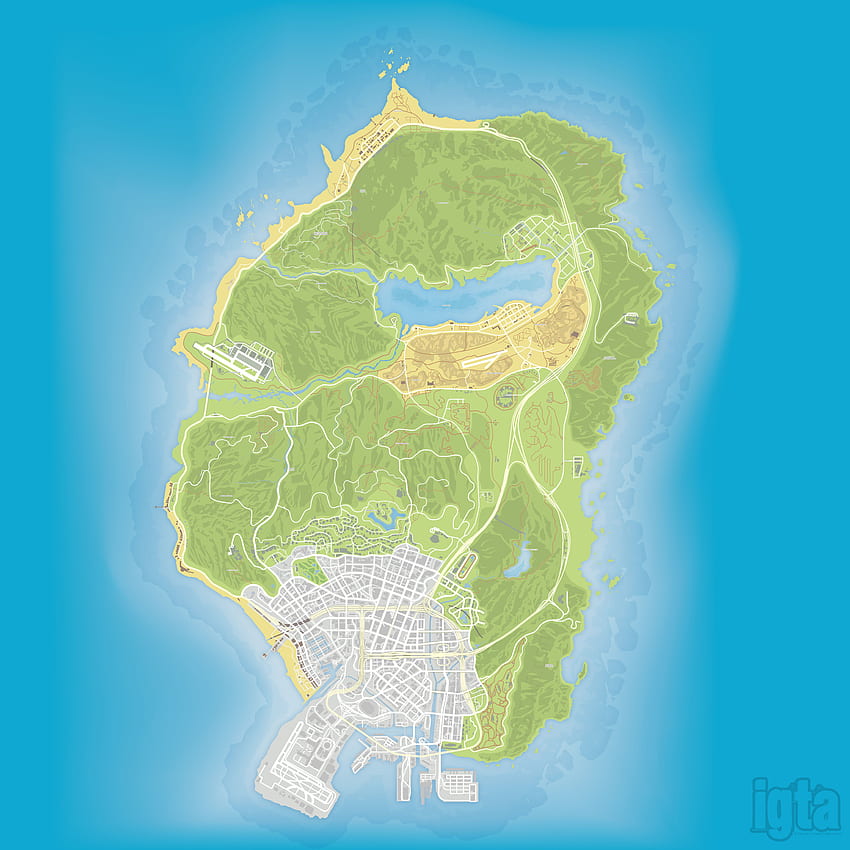 Mapa GTA 5, Mapa GTA V Papel de parede de celular HD