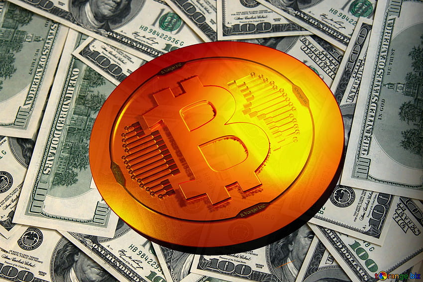 Bitcoin złota lekka moneta Dolary na Tapeta HD