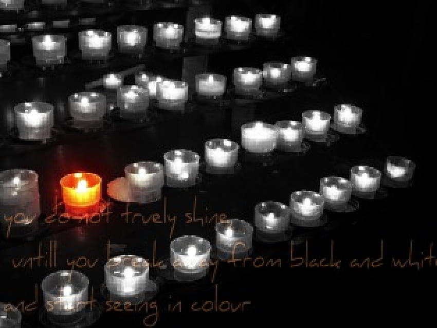 once again, a quote to do with candles, words, white, black, inspirational, quote, orange, dark, candle, light, black and white, candles, fire, switzerland, burn HD wallpaper