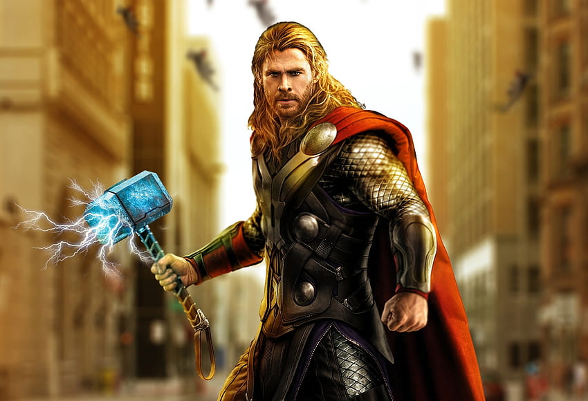 Superhéroe, obra de arte, maravilla, Thor fondo de pantalla