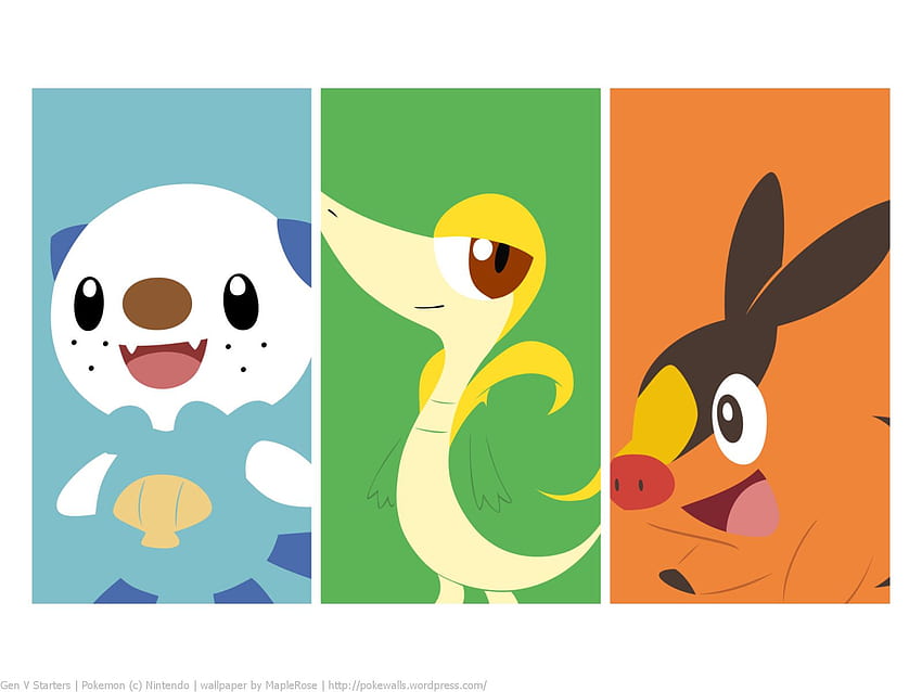 Стартери от поколение 5 на Pokemon. HD тапет