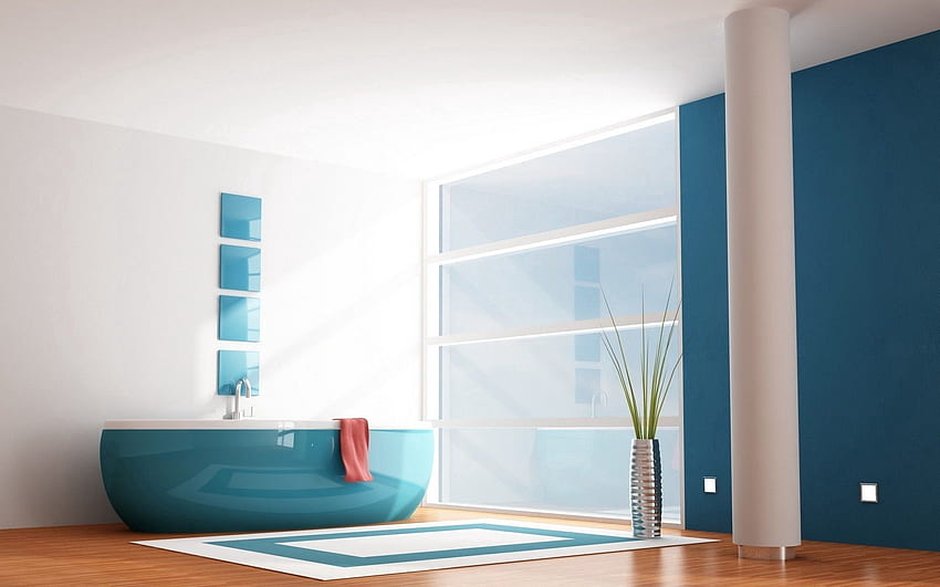 Interior, , , Room, Bathroom, Apartment, Flat HD wallpaper