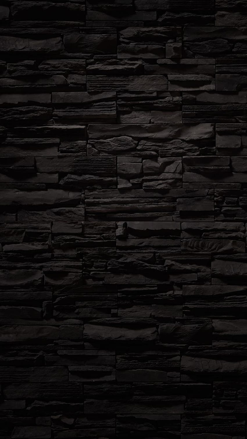 iphone negro, pared, ladrillo, marrón, ladrillo, pared de piedra, piedra oscura fondo de pantalla del teléfono