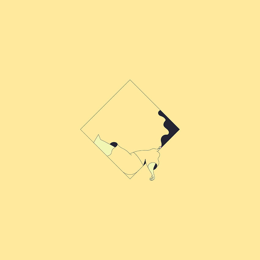 Android . minimal drawing yellow illustration art HD phone wallpaper