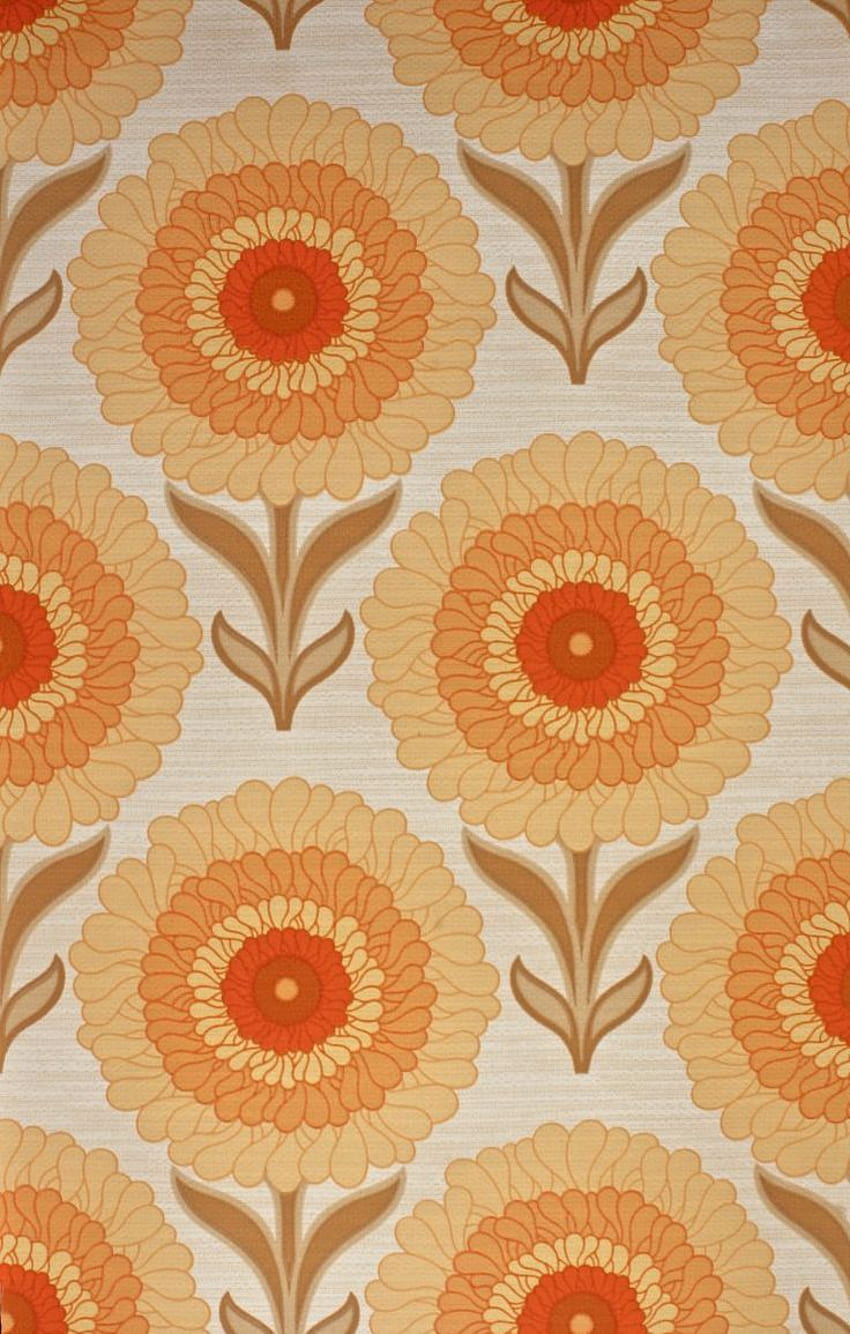 iPhone - 1970s Vintage floral with large pattern HD phone wallpaper