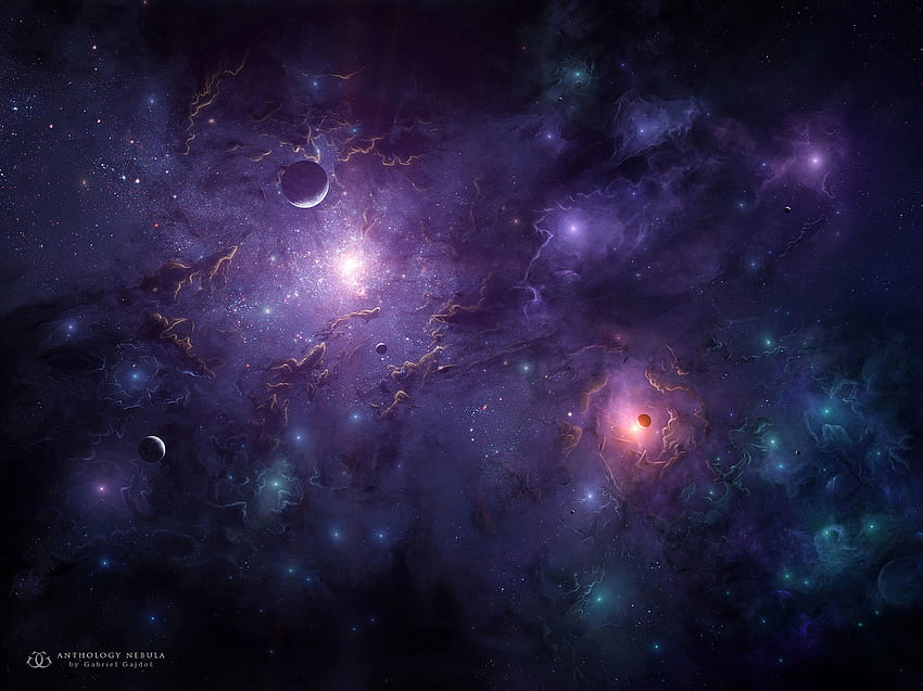Estrelas, Planetas, Universo, Nuvens, Brilho, Galáxia papel de parede HD