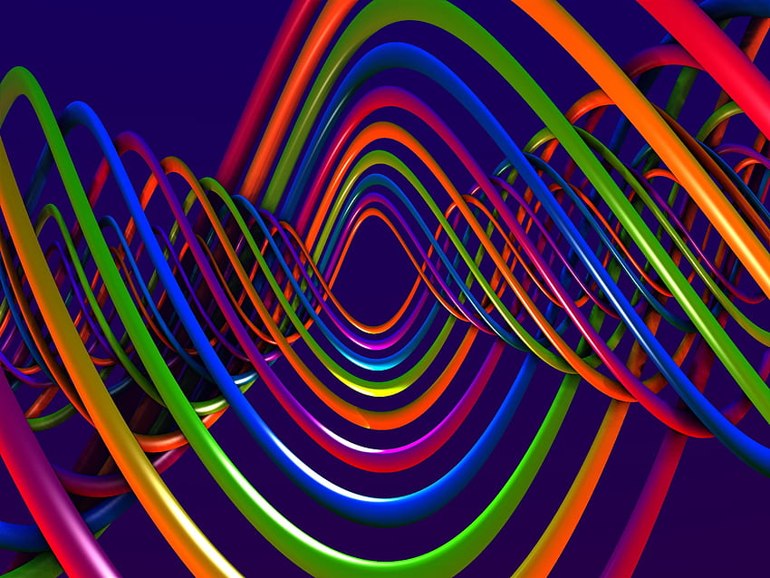 Mehrfarbig, Bunt, 3D, Plexus, Spirale HD-Hintergrundbild