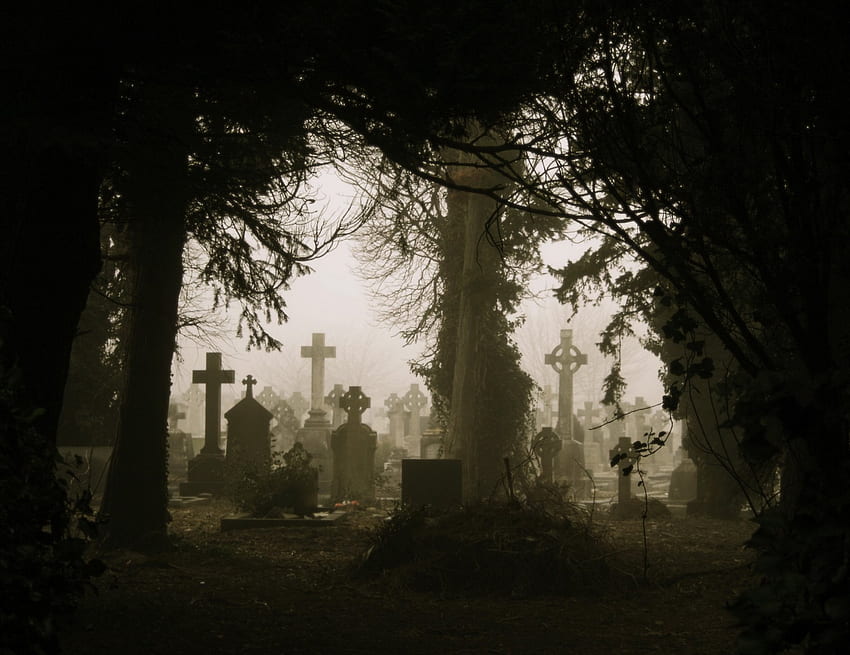 暗い墓地と背景、暗い墓 高画質の壁紙