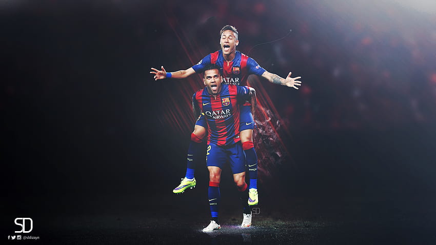 Dani Alves Neymar FC Barcelona HD wallpaper