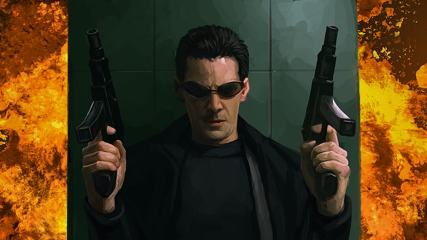 The Matrix, Keanu Reeves, filme, arte dos fãs papel de parede HD