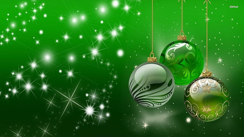 Zielone kule świąteczne, ozdoba, wesołych świąt, wakacji, świąt Tapeta HD
