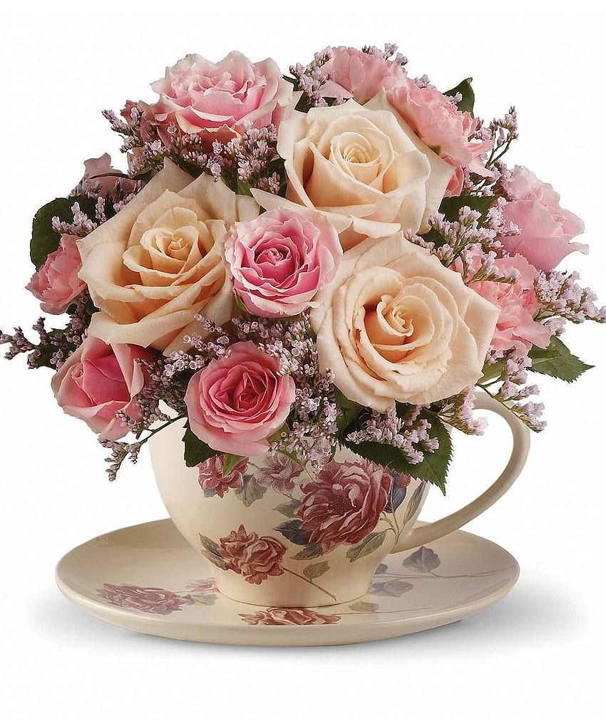 Victorian Era Floral Arr - Tea Cup With Flowers - - teahub.io, Victorian Rose HD phone wallpaper