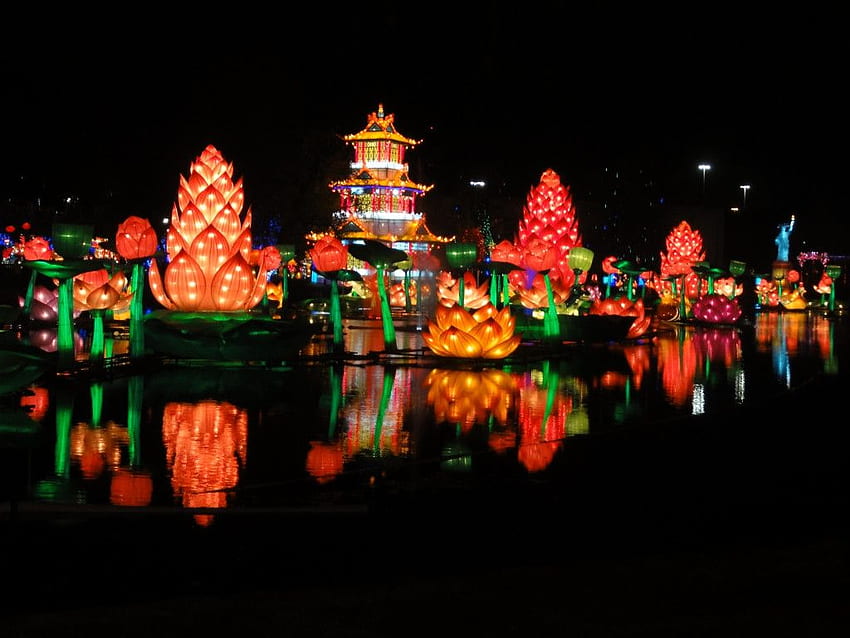 Überwältigende Feierlichkeiten zum chinesischen Laternenfest HD-Hintergrundbild