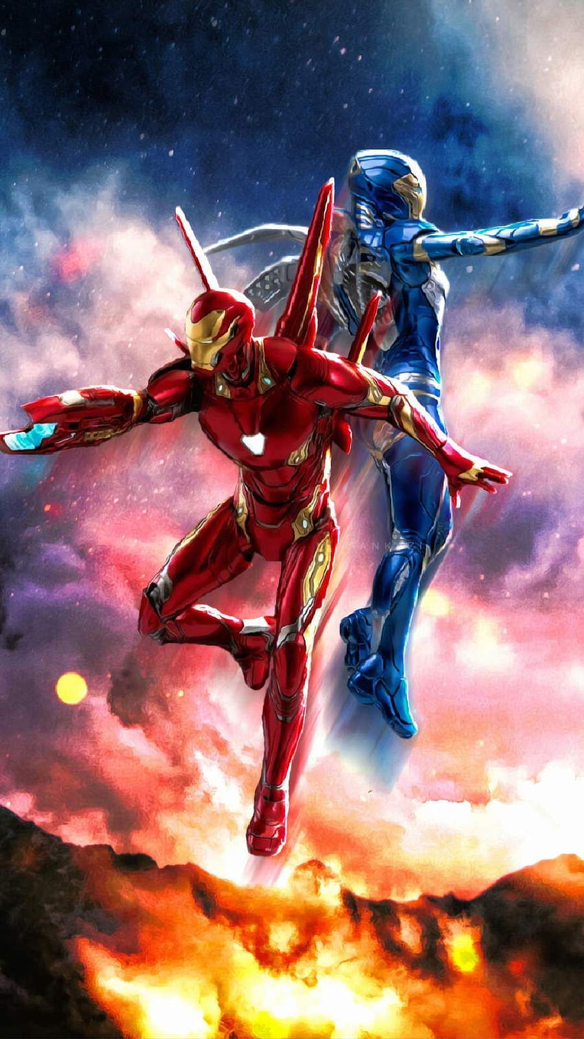 Iron Man e la tuta da salvataggio di Pepper Potts per iPhone. Arte di Iron Man, Vendicatori di Iron Man, poster di supereroi Marvel, Tony e Pepper Sfondo del telefono HD