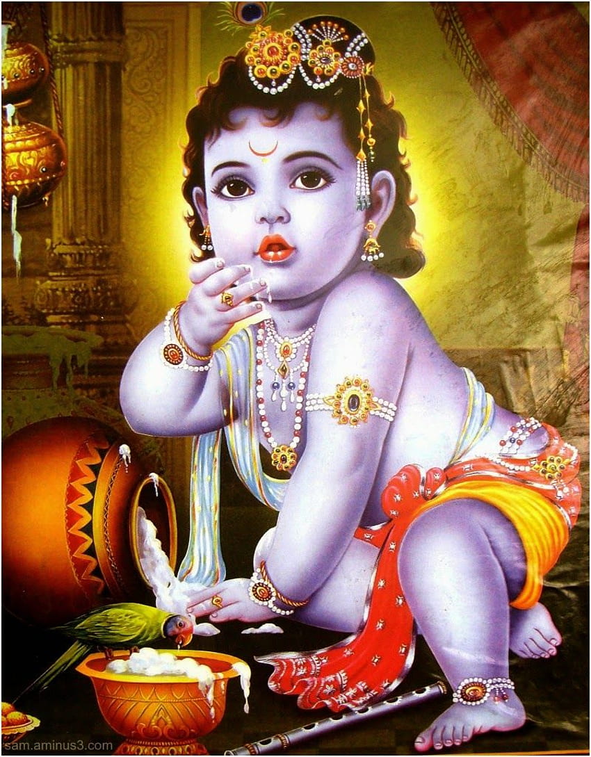 Gods Own Web: Seigneur Bal Krishna . Bal Krishna. Bébé Krishna. Capuche enfant du Seigneur Krishna, Baal Krishna Fond d'écran de téléphone HD