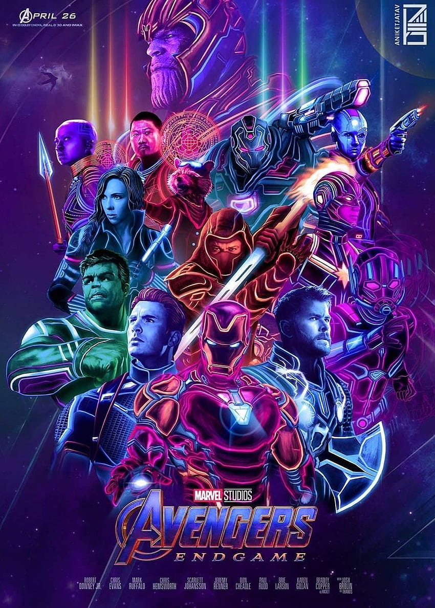 Avengers: Endgame - neon art . Marvel superheroes, Neon HD phone wallpaper
