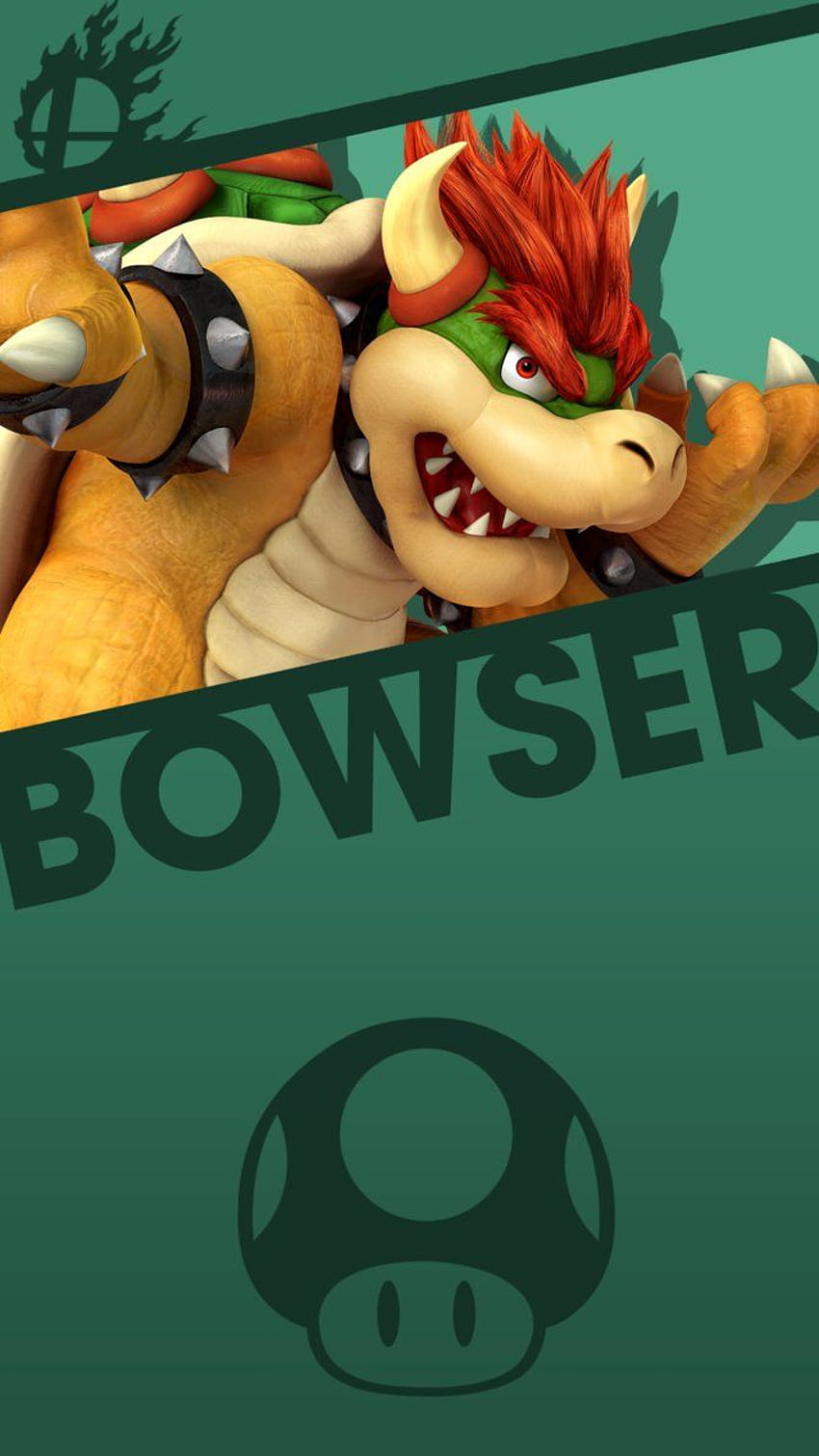 Telepon Bowser Smash Bros., Wajah Kartun Hancur wallpaper ponsel HD