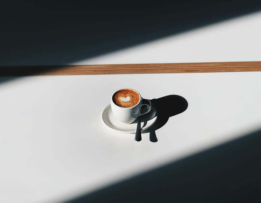 Minimal, cangkir kopi, putih Wallpaper HD