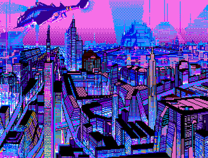 2K Free download | City - Grid Paint. Vaporwave art, Vaporwave, Pixel ...