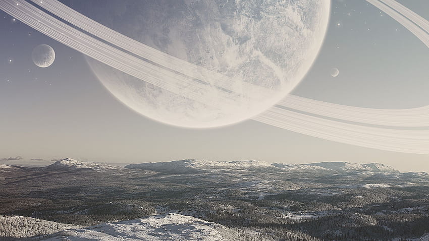 행성, 우주, 눈, 겨울, 표면 16:9 배경, 겨울 공간 HD 월페이퍼
